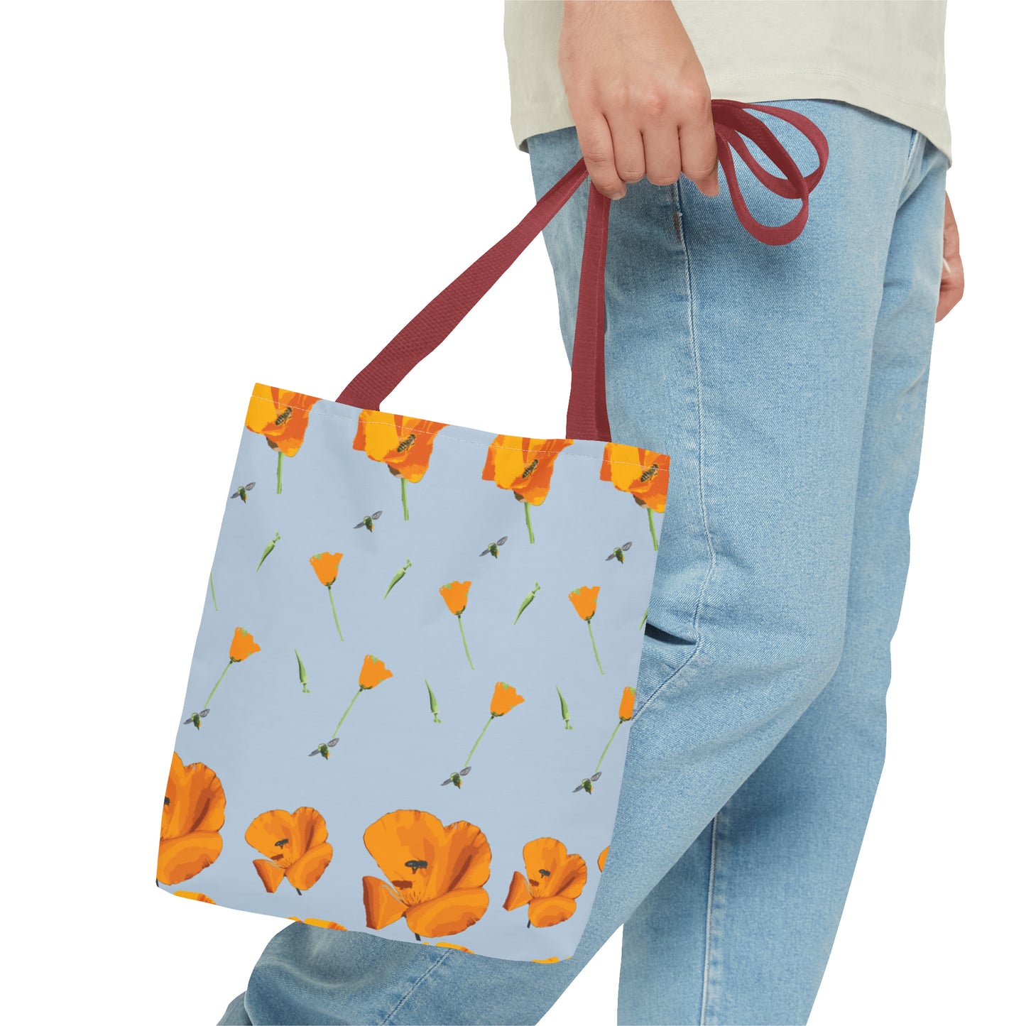 Poppies and Bees Tote Bag