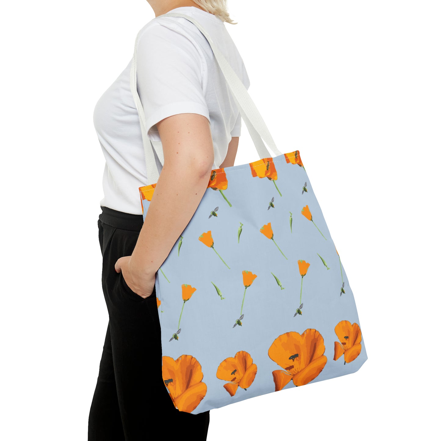Poppies and Bees Tote Bag