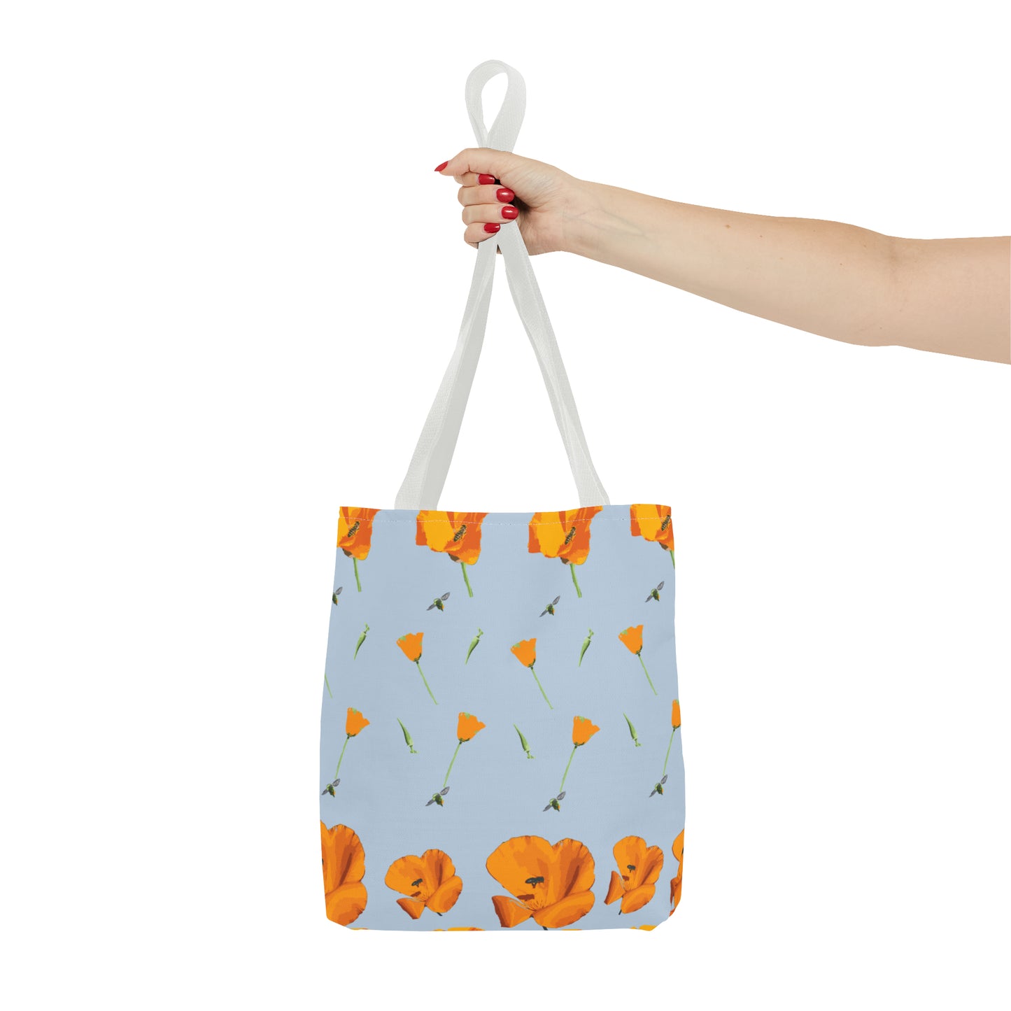 Poppies and Bees Tote Bag