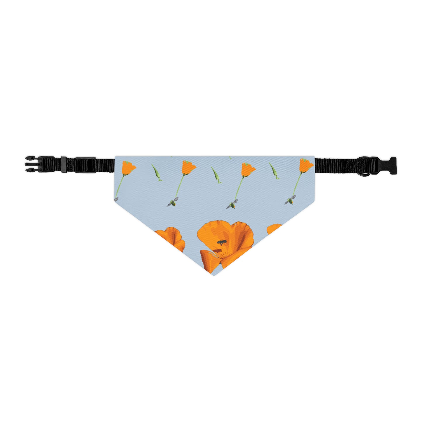 Poppies and Bees Pet Bandana Collar