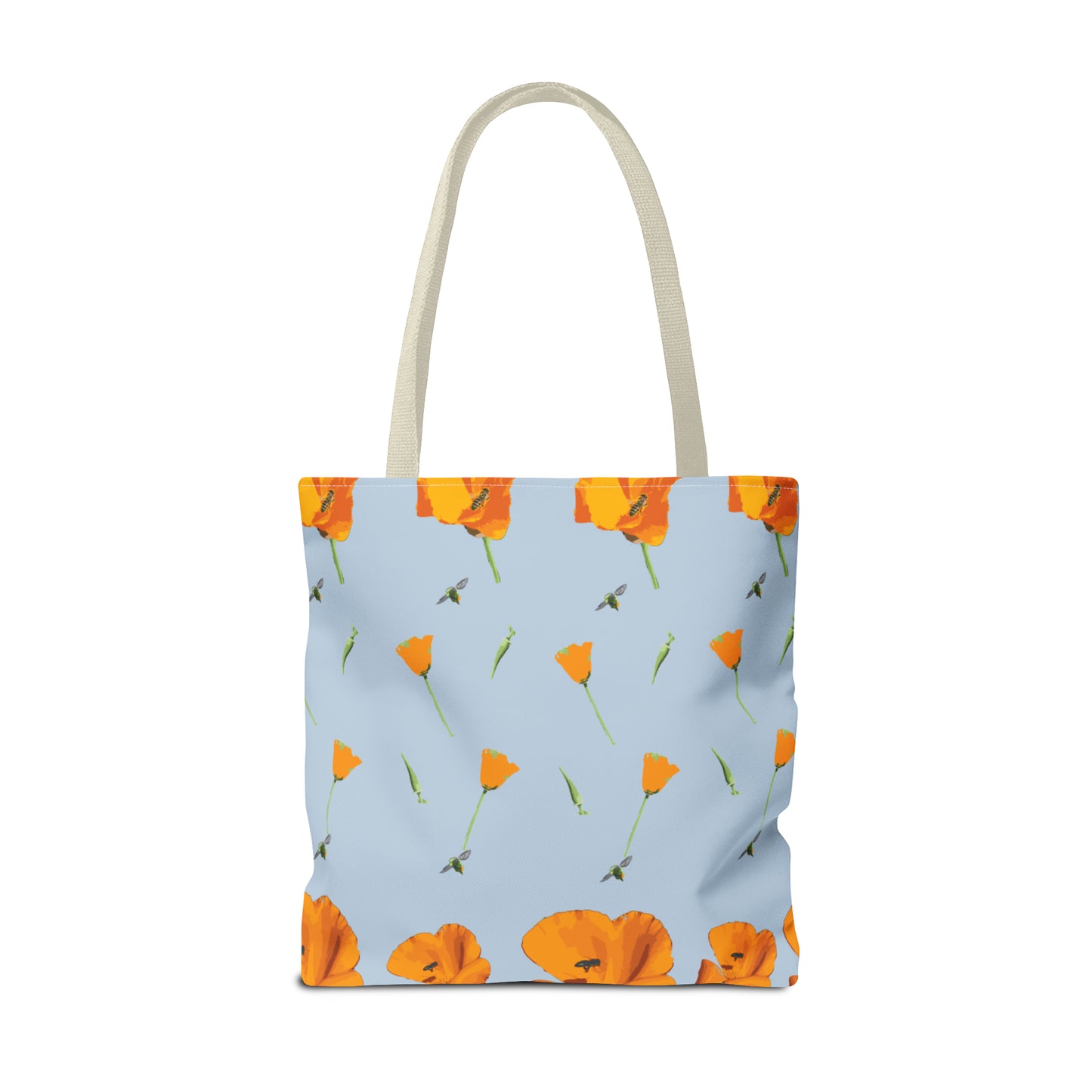 Poppies and Bees Tote Bag