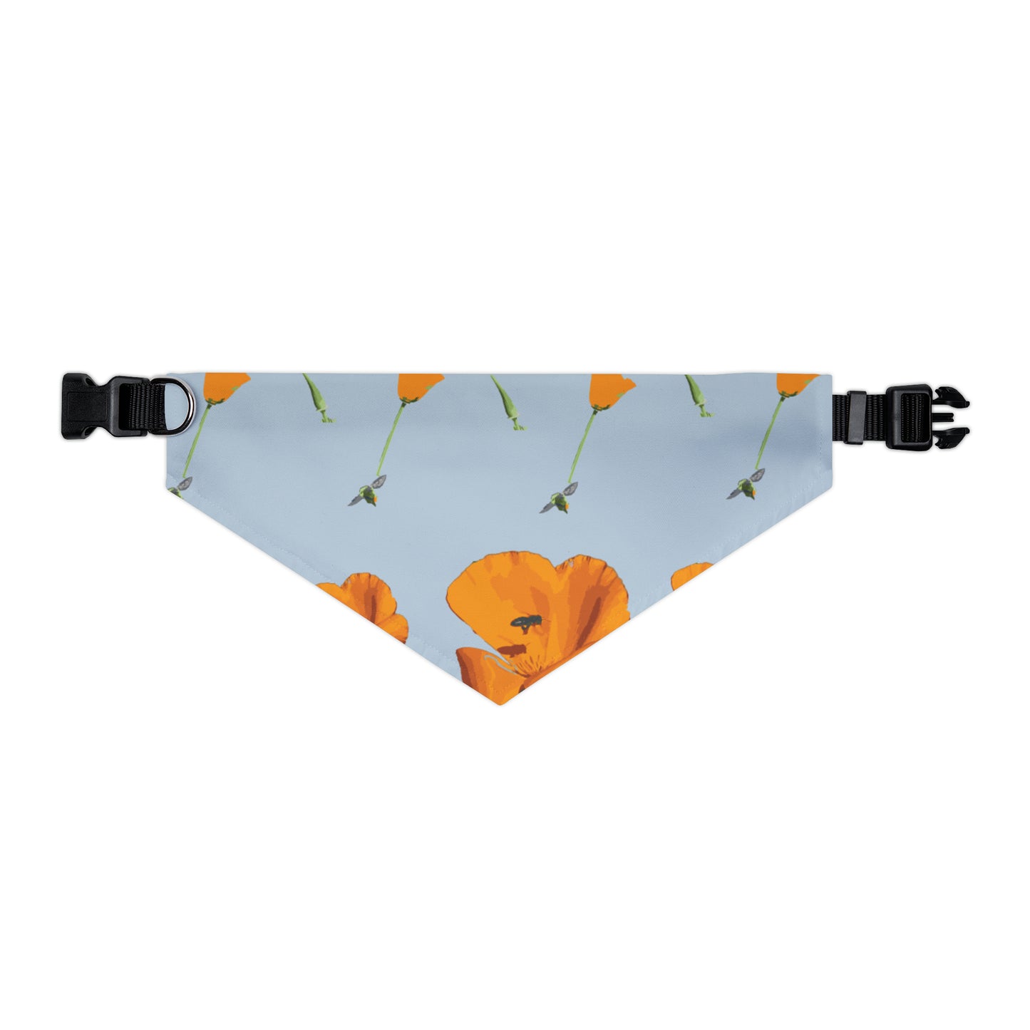 Poppies and Bees Pet Bandana Collar