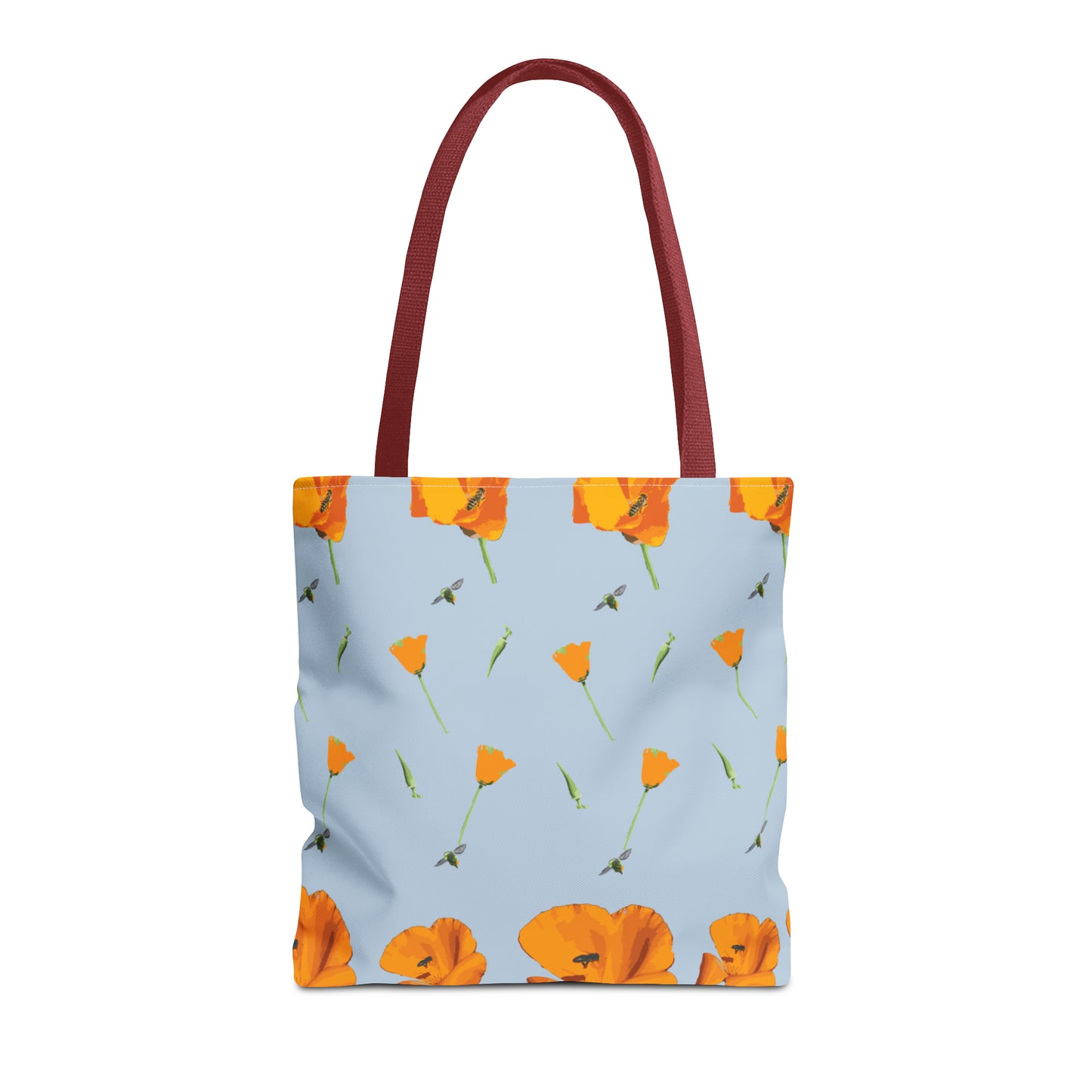 Poppies and Bees Tote Bag
