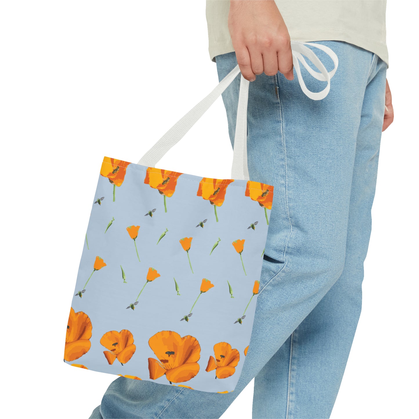 Poppies and Bees Tote Bag