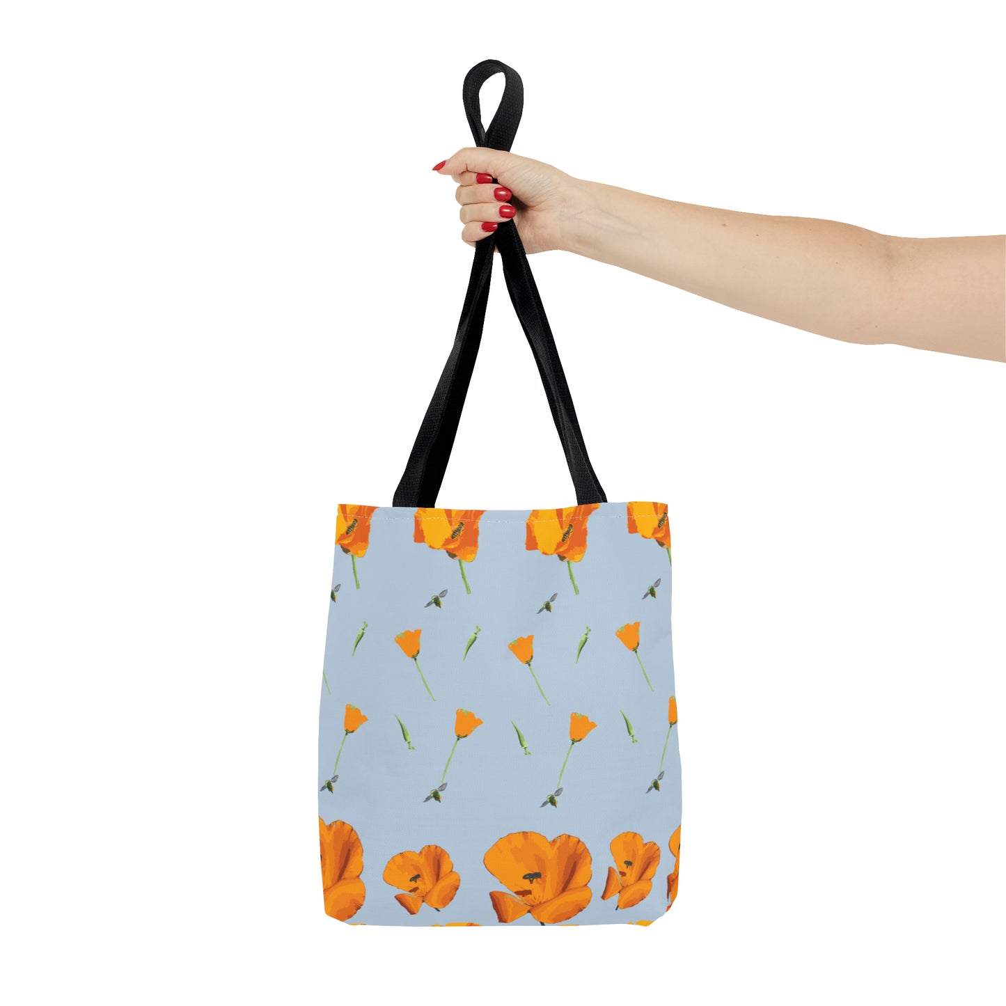 Poppies and Bees Tote Bag