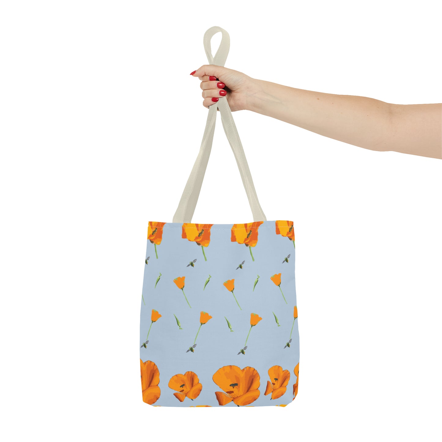Poppies and Bees Tote Bag