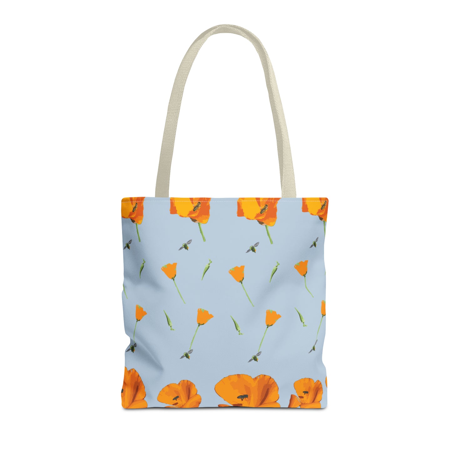 Poppies and Bees Tote Bag