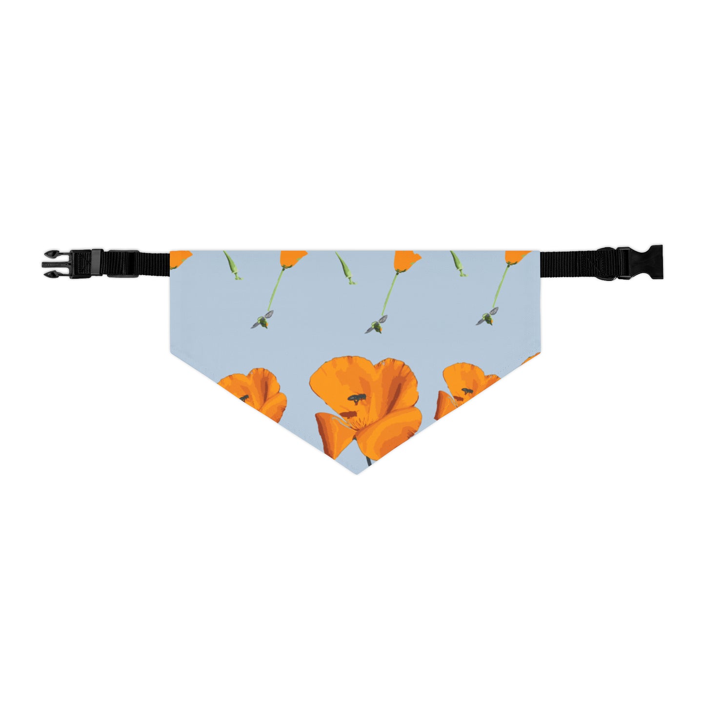 Poppies and Bees Pet Bandana Collar
