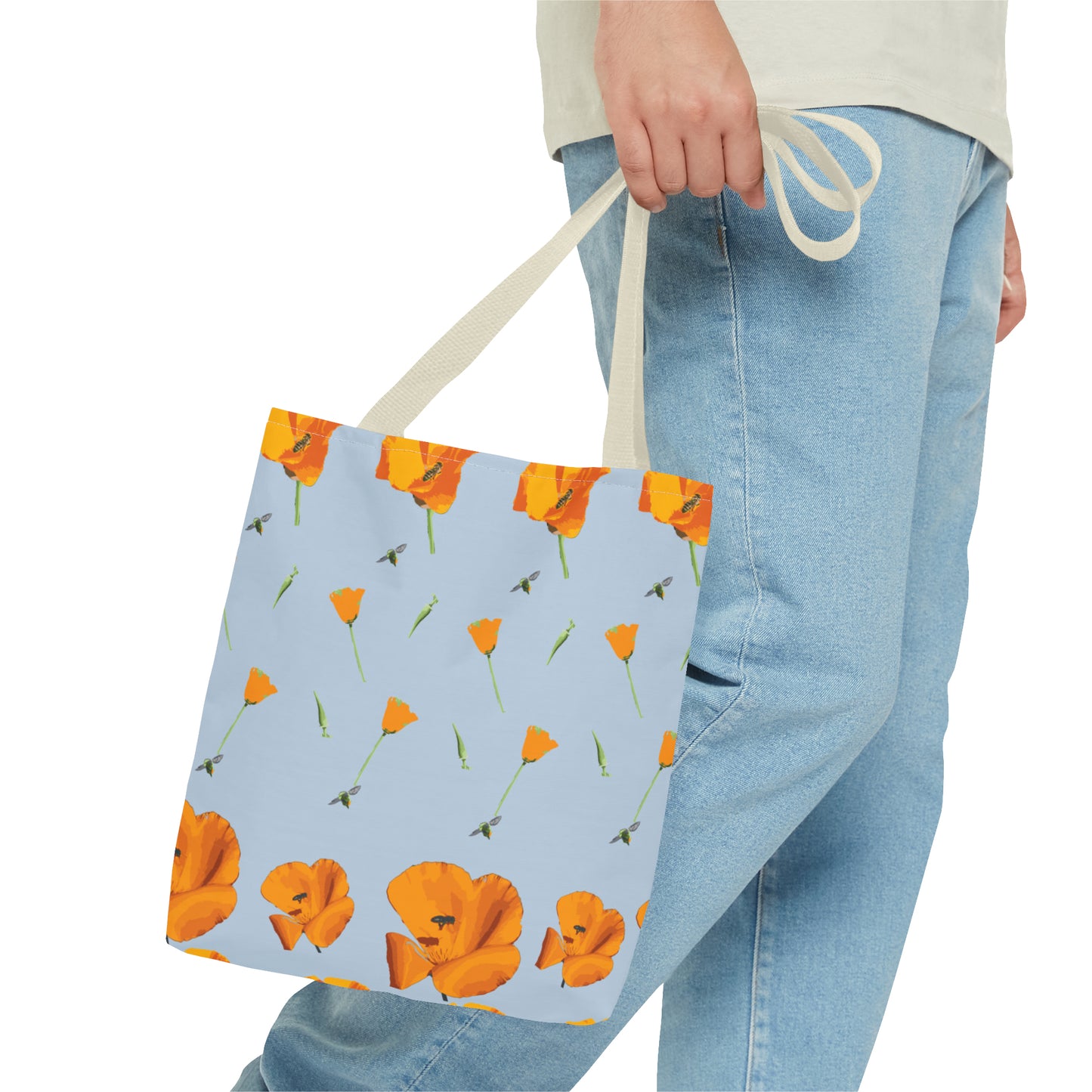 Poppies and Bees Tote Bag