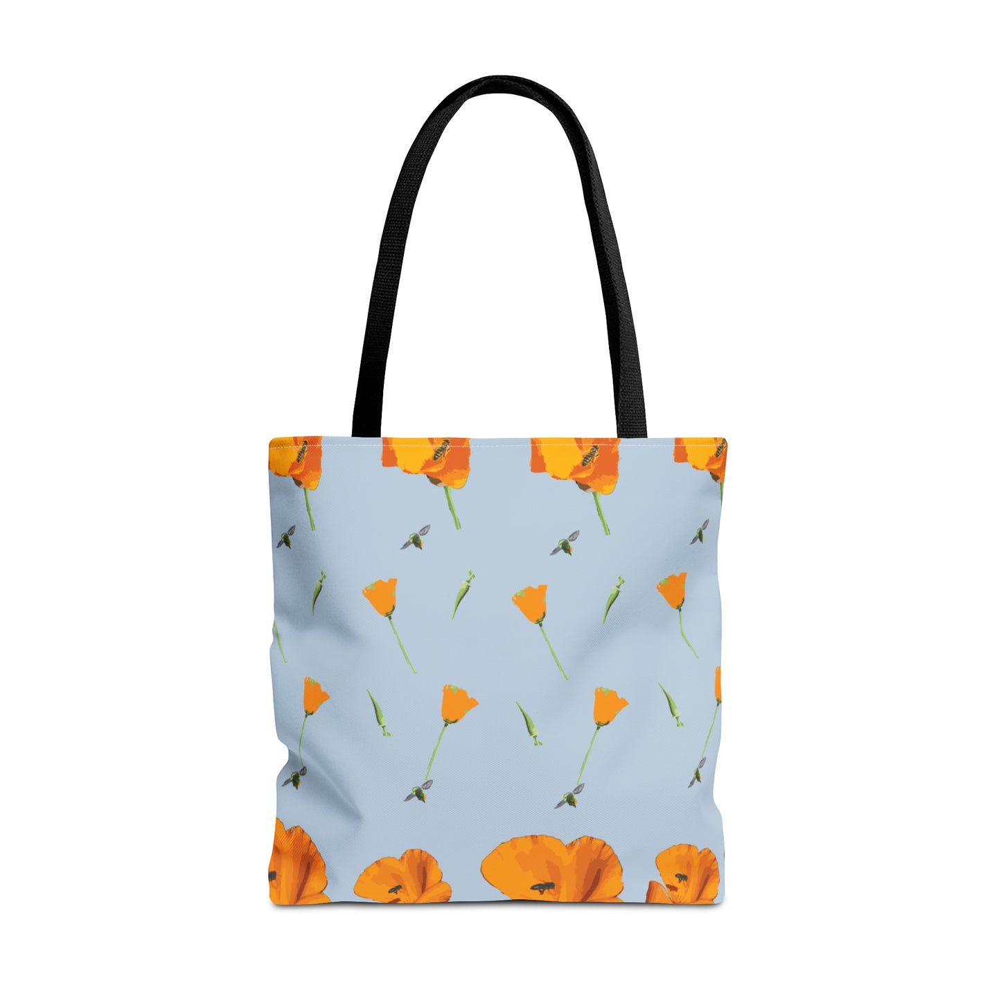 Poppies and Bees Tote Bag