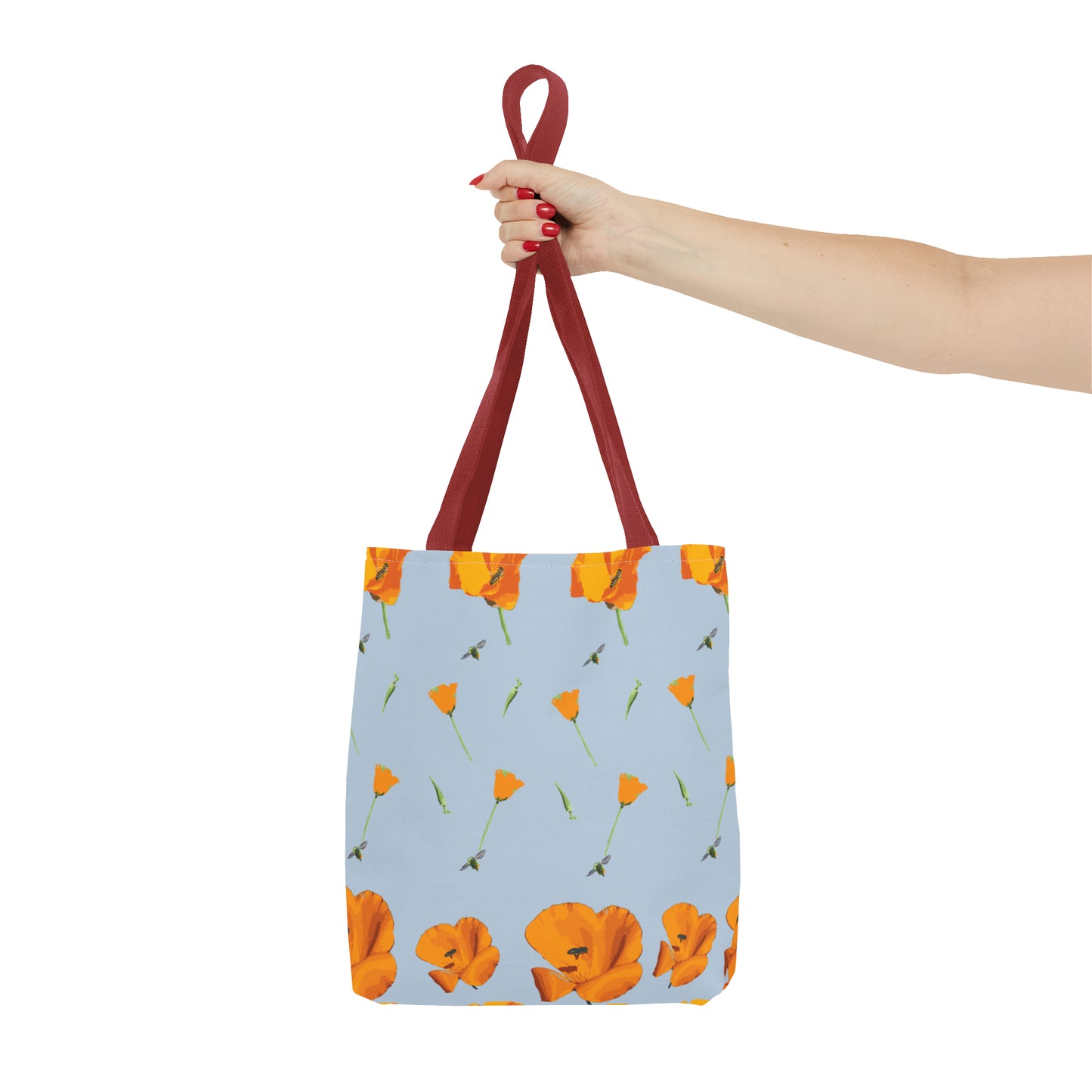 Poppies and Bees Tote Bag