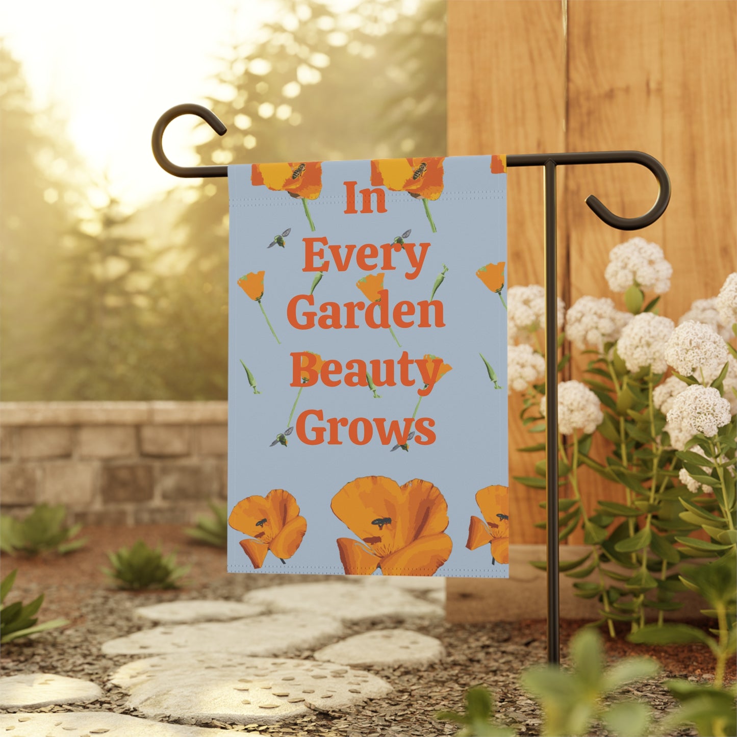 Cute Flowers and Bees Garden & House Banner