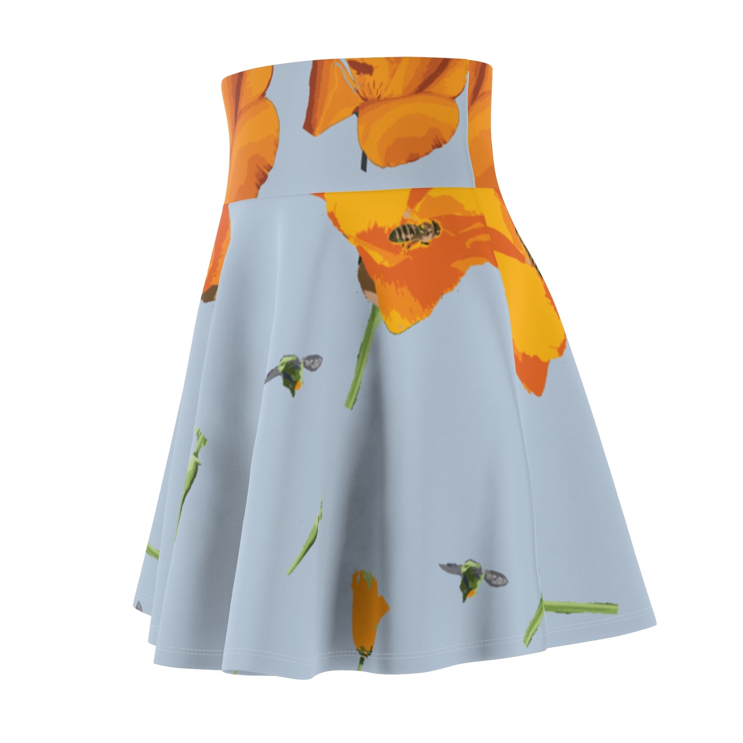 Poppies and Bees Women's Skater Skirt