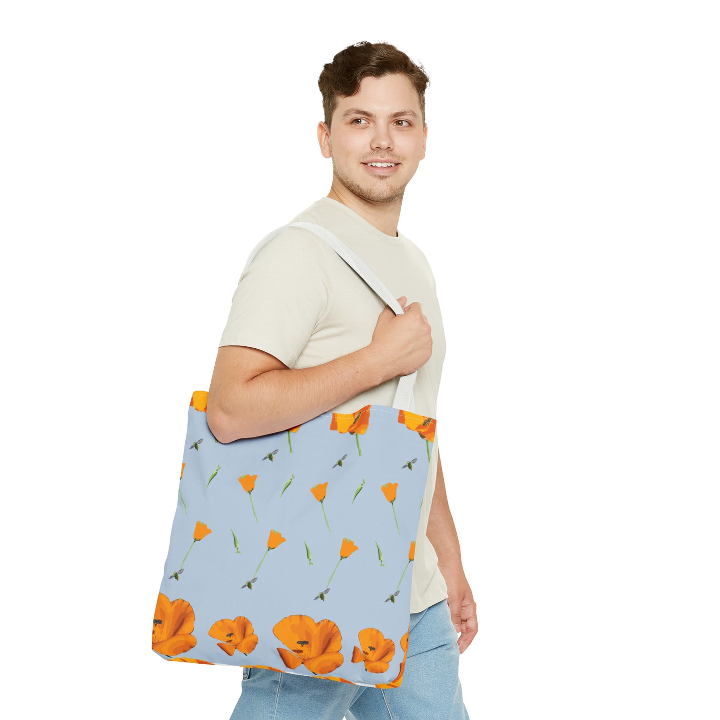 Poppies and Bees Tote Bag