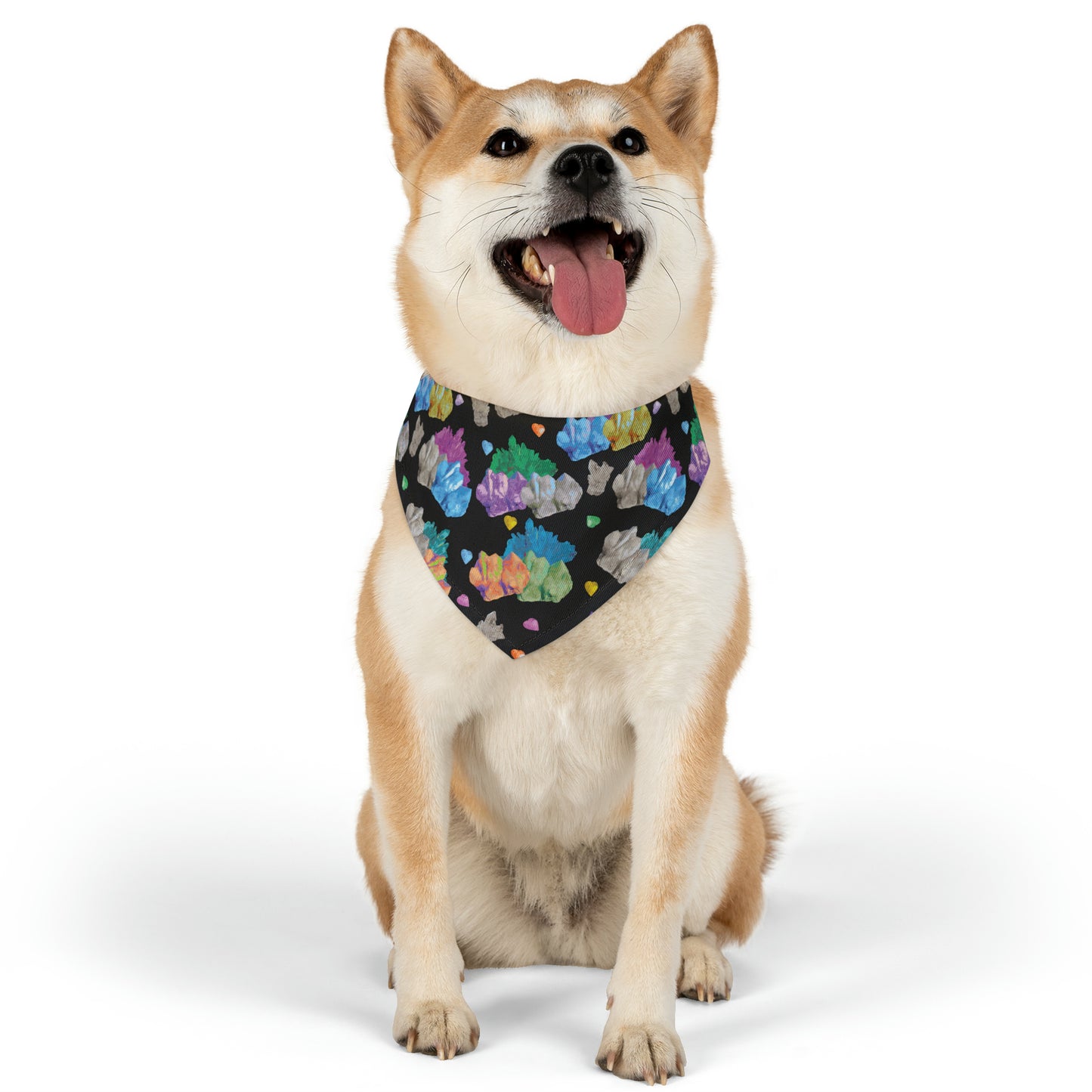 Vibrant Crystal Pet Bandana Collar