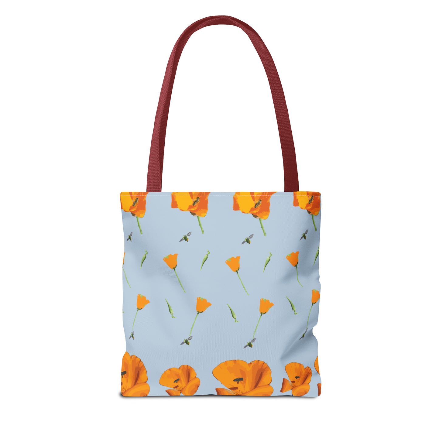 Poppies and Bees Tote Bag