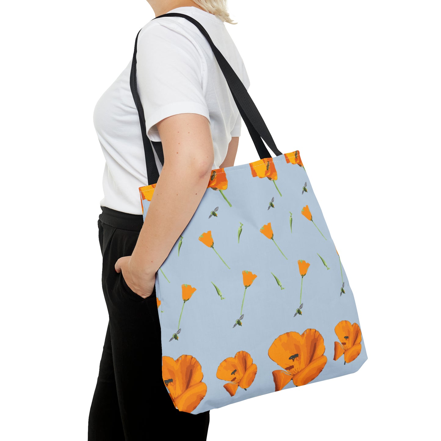 Poppies and Bees Tote Bag