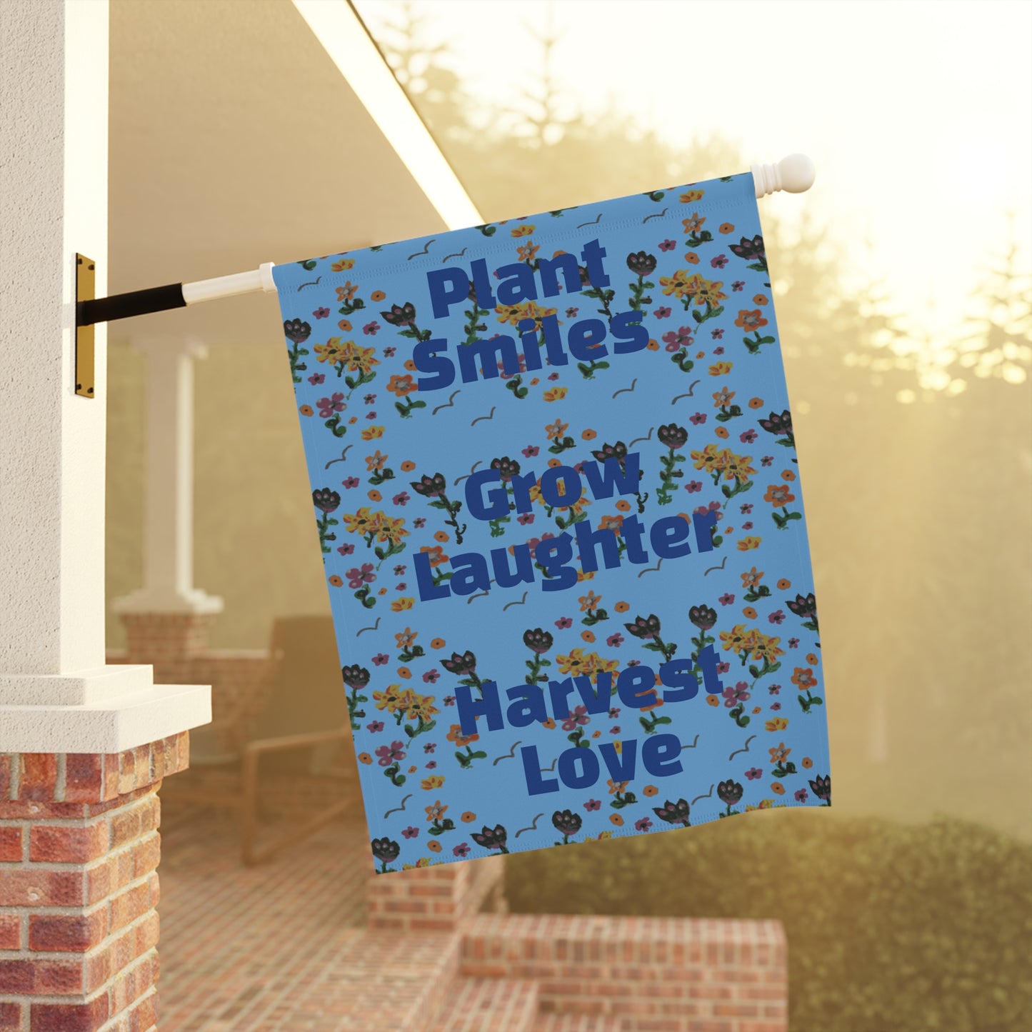 Plant Smiles Grow Laughter Harvest Love Garden & House Banner