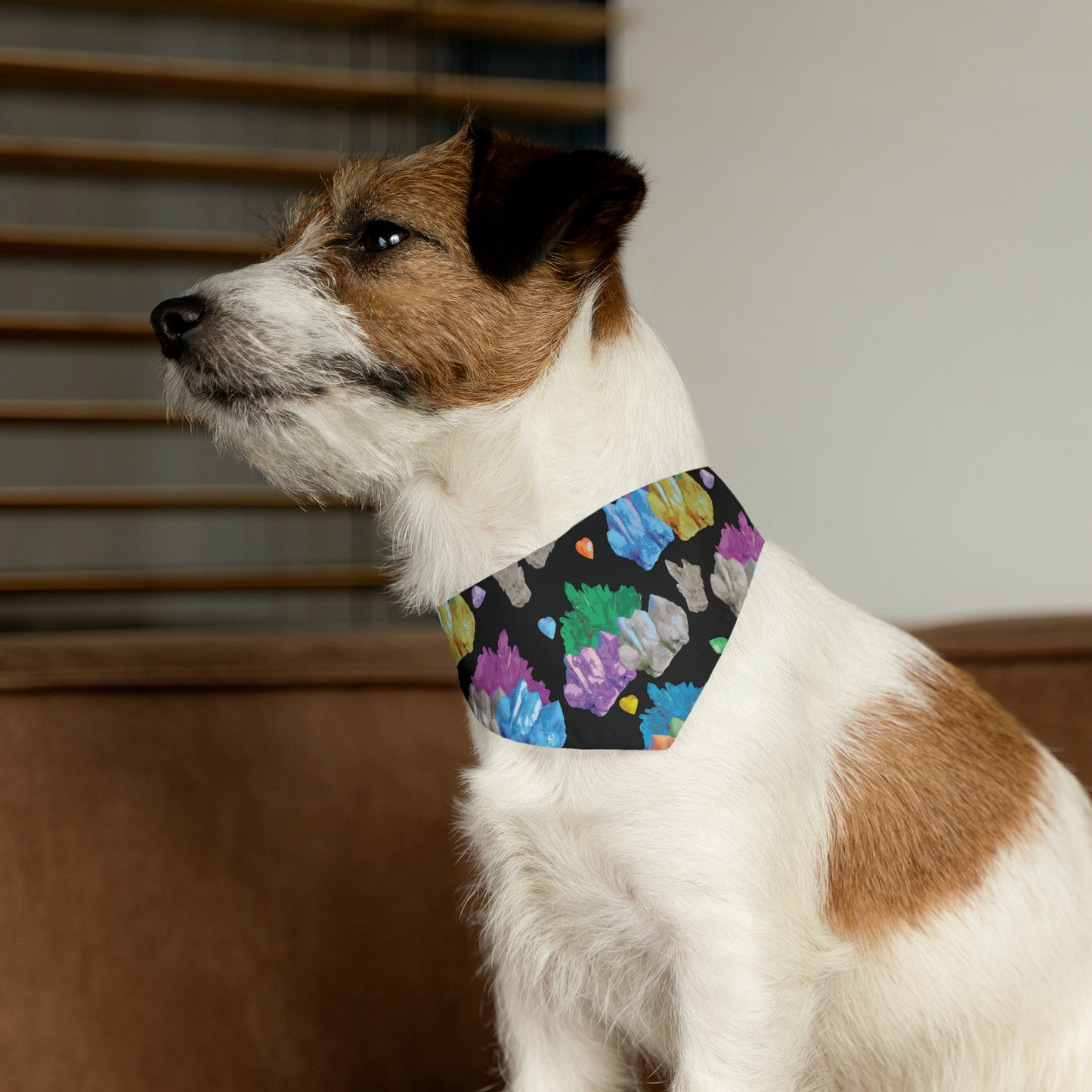 Vibrant Crystal Pet Bandana Collar