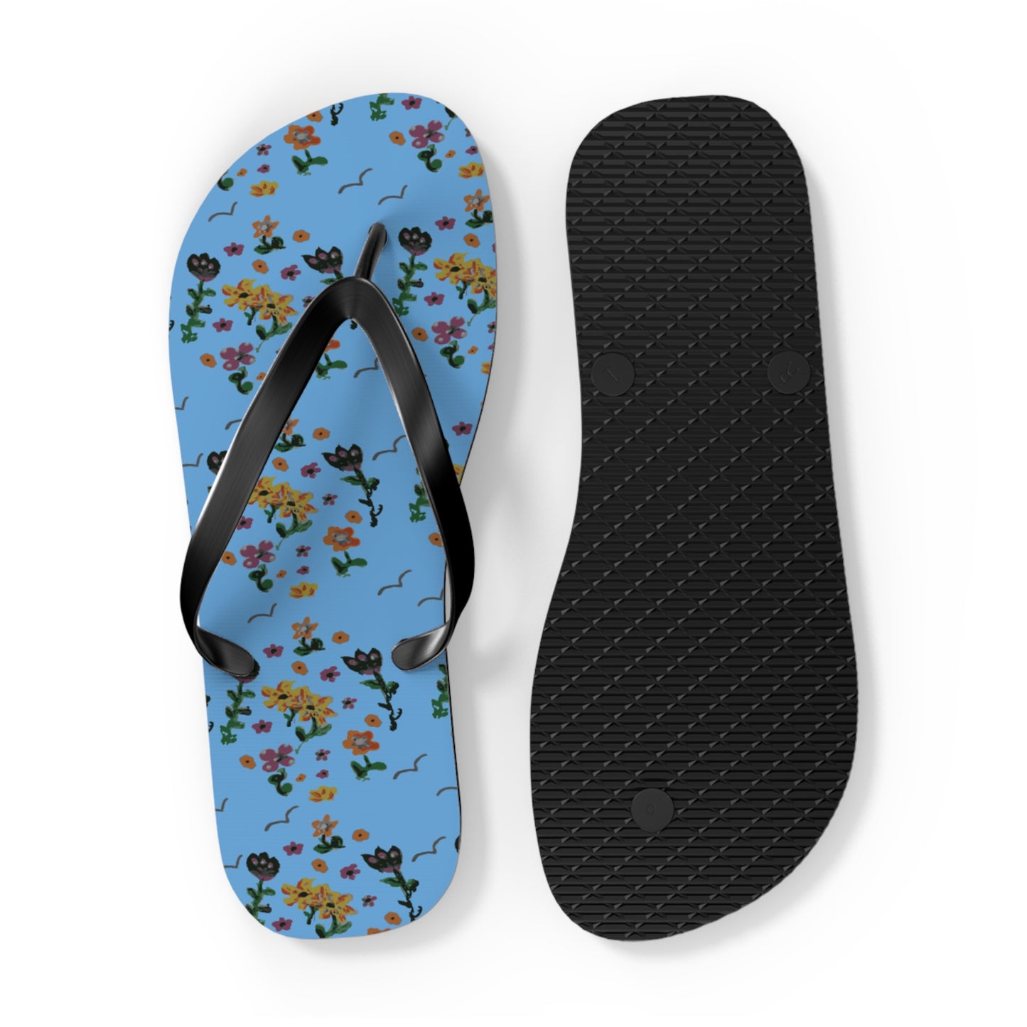 Cute Painted Flower Flip Flops