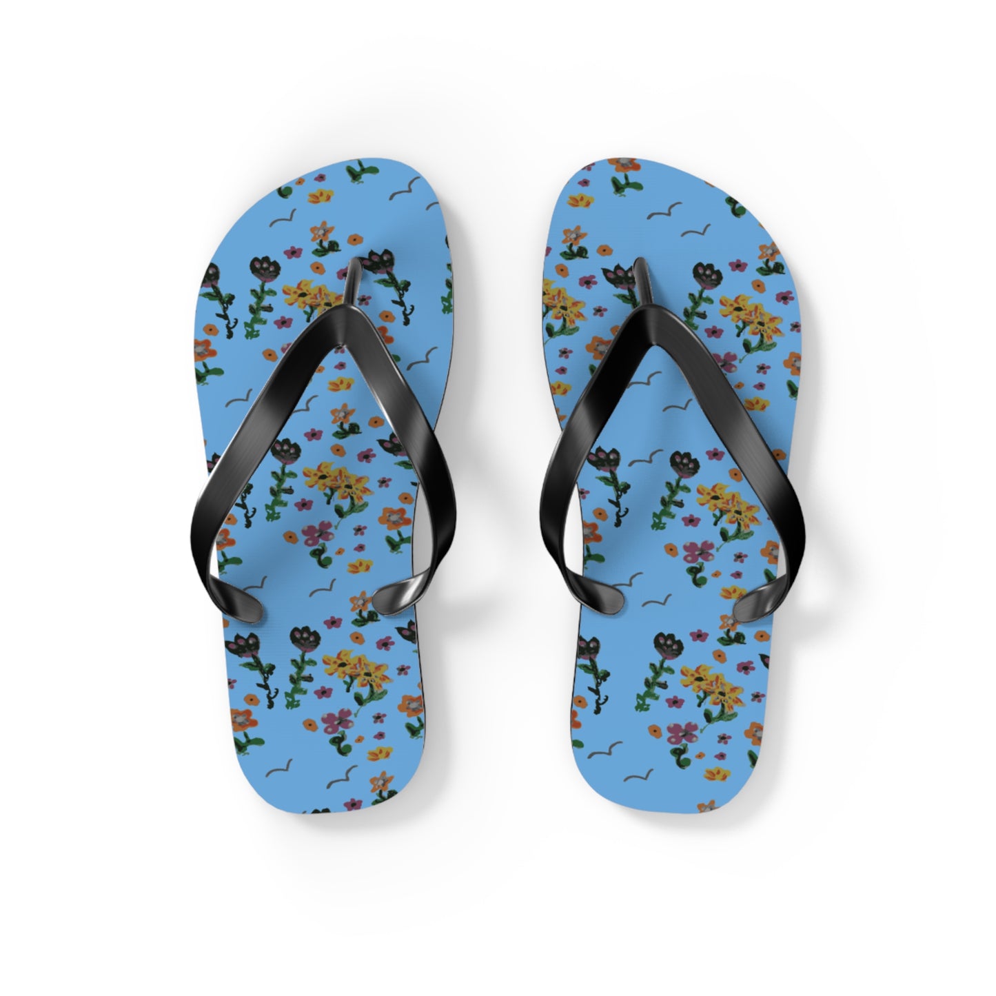 Cute Painted Flower Flip Flops