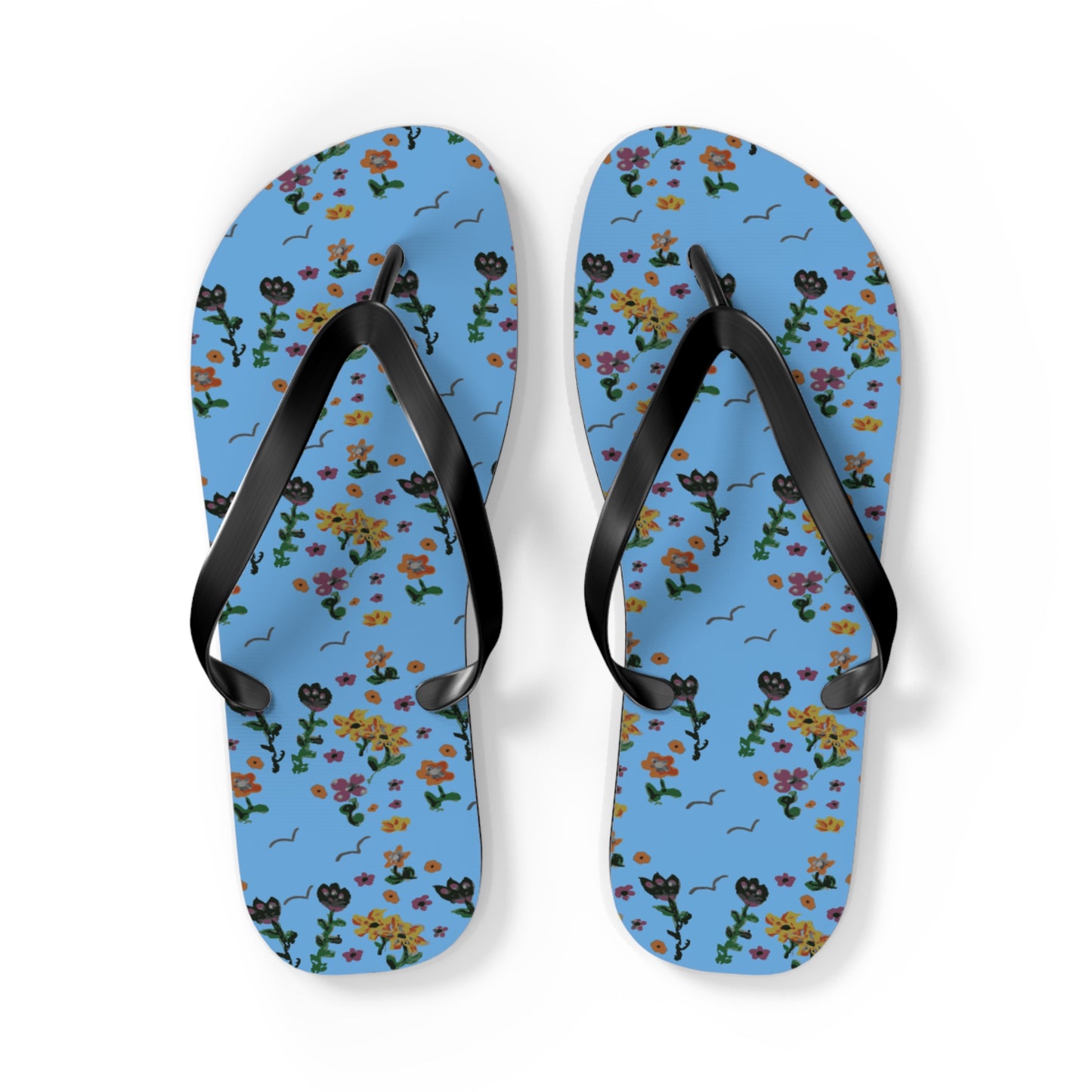 Cute Painted Flower Flip Flops