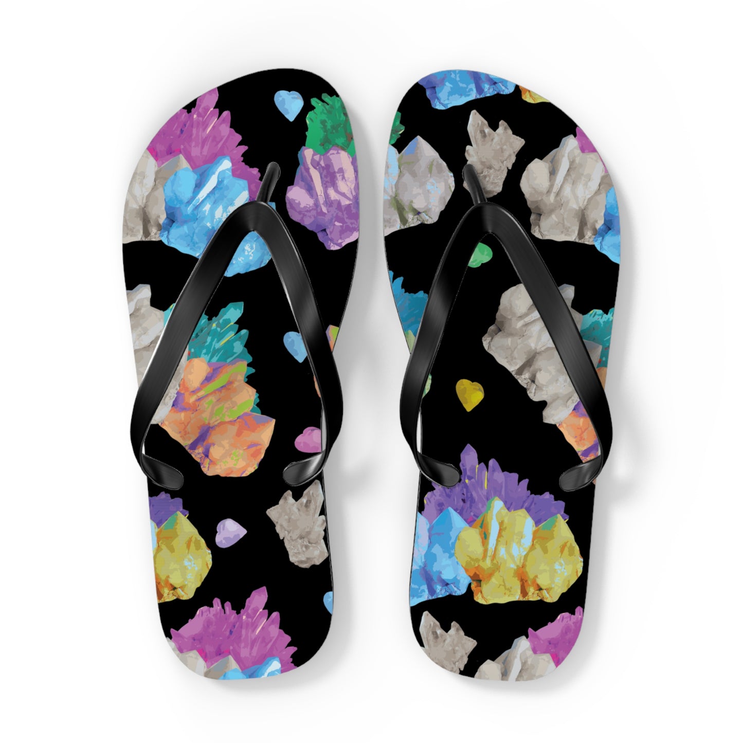 Vibrant Crystal Flip Flops