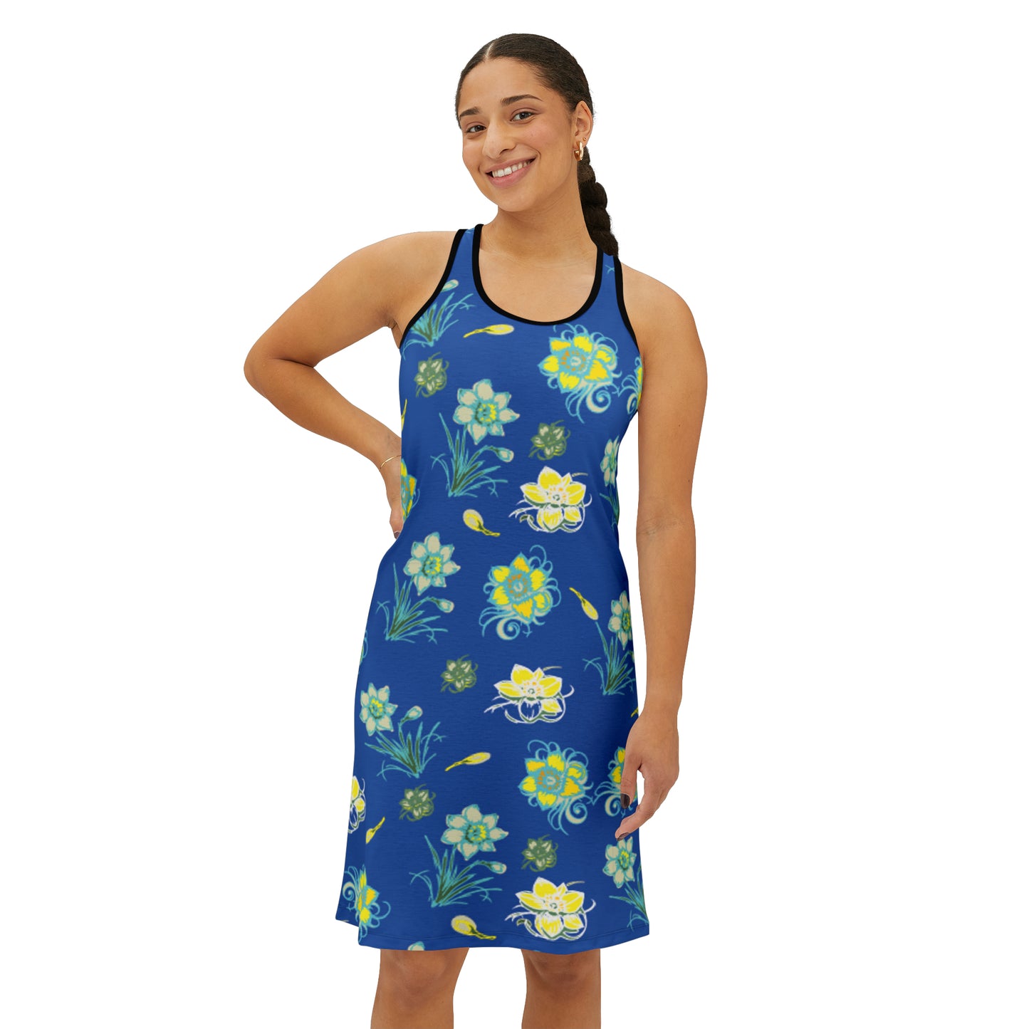 Women's Racerback Daffodil Dress (AOP)