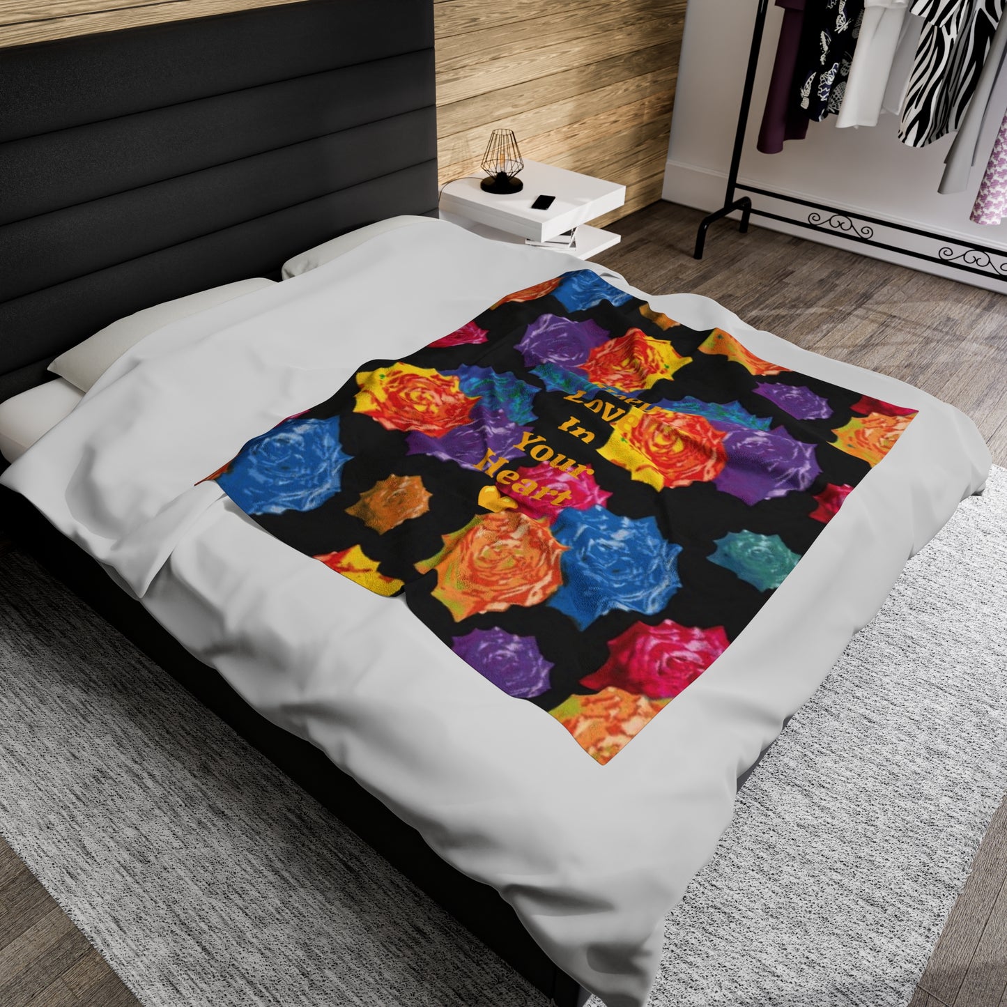 Cute Floral Rose Velveteen Plush Blanket