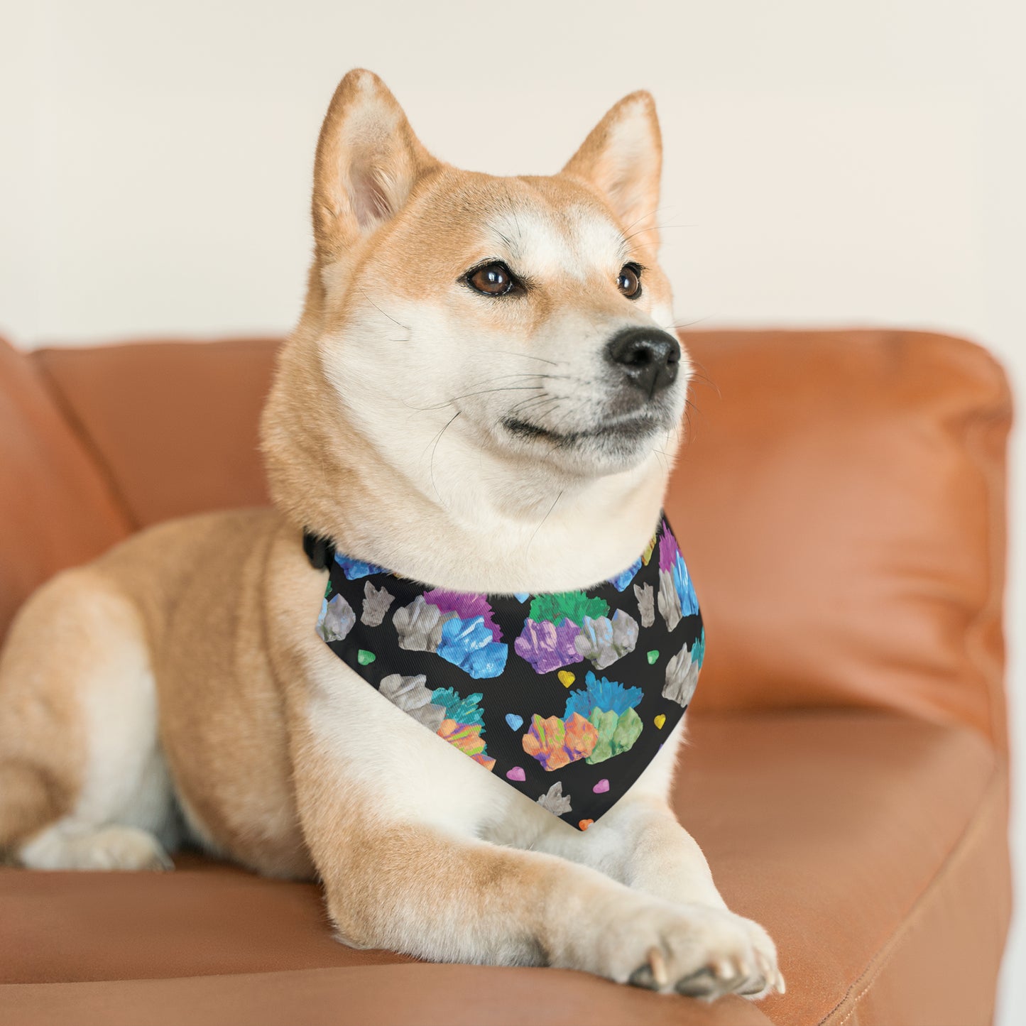 Vibrant Crystal Pet Bandana Collar