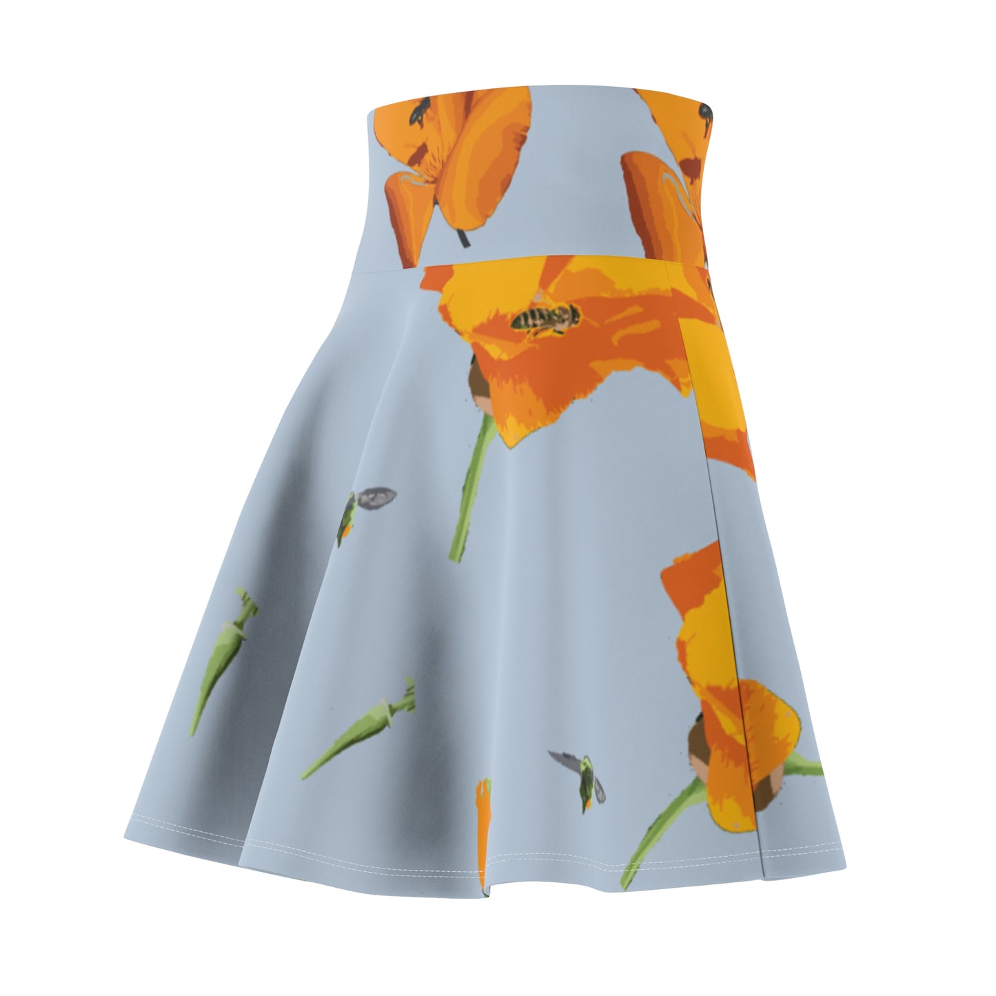 Poppies and Bees Women's Skater Skirt