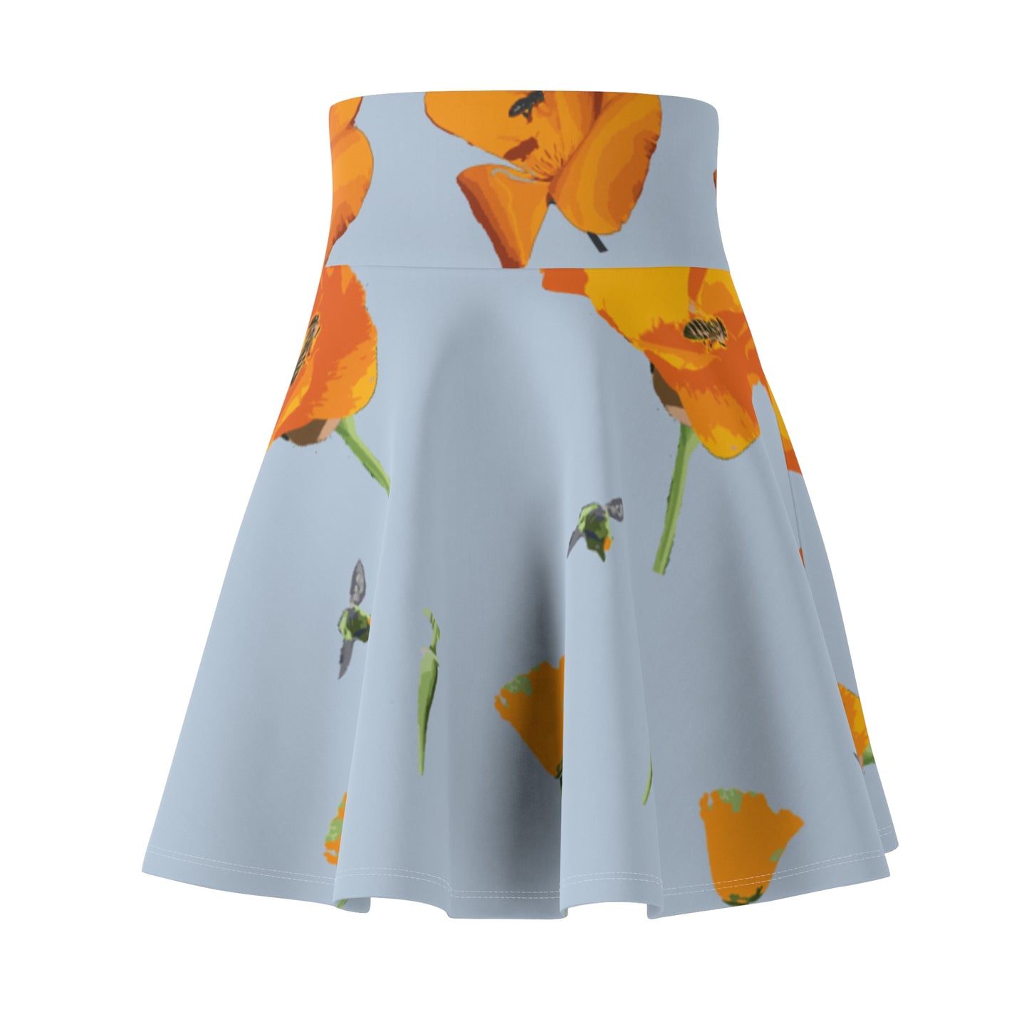 Poppies and Bees Women's Skater Skirt