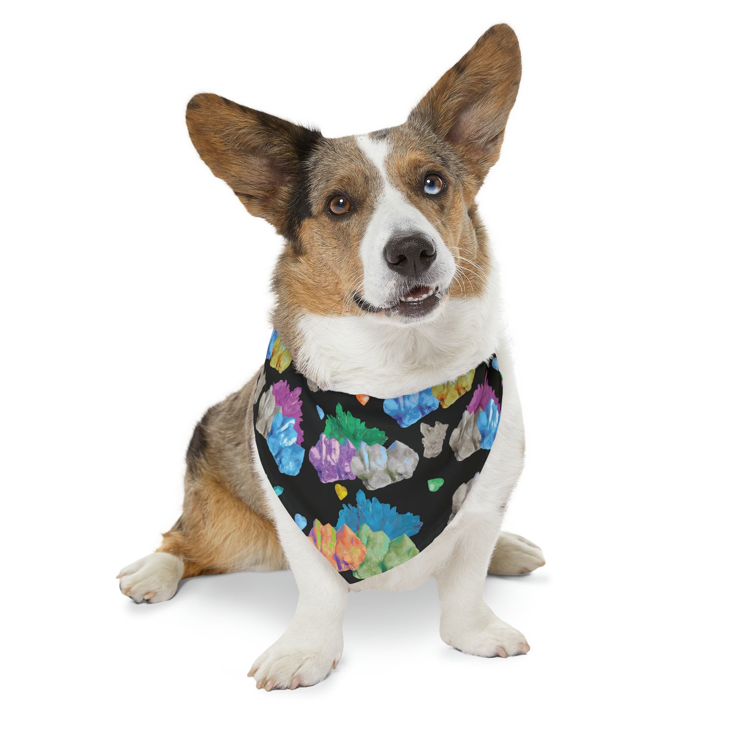 Vibrant Crystal Pet Bandana Collar