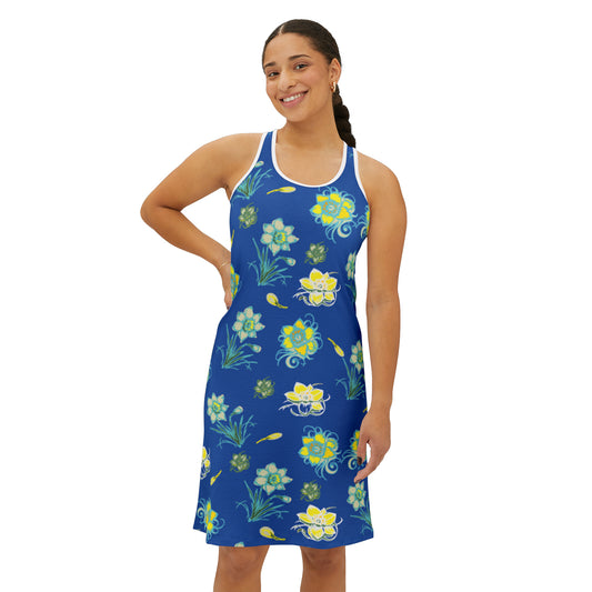 Women's Racerback Daffodil Dress (AOP)