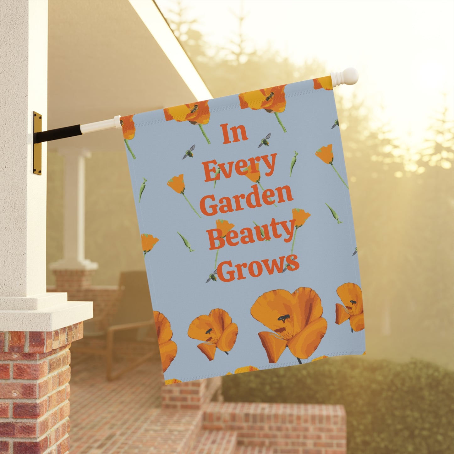 Cute Flowers and Bees Garden & House Banner