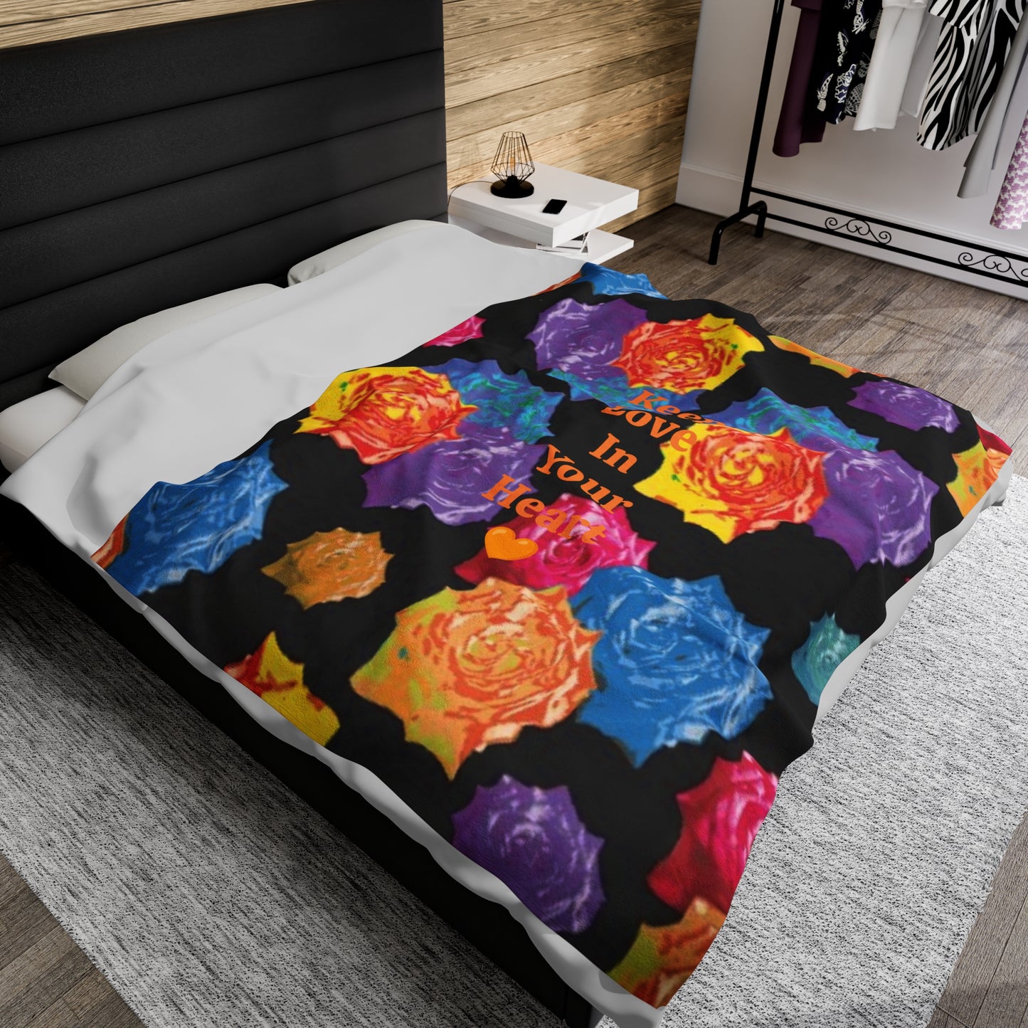 Cute Floral Rose Velveteen Plush Blanket