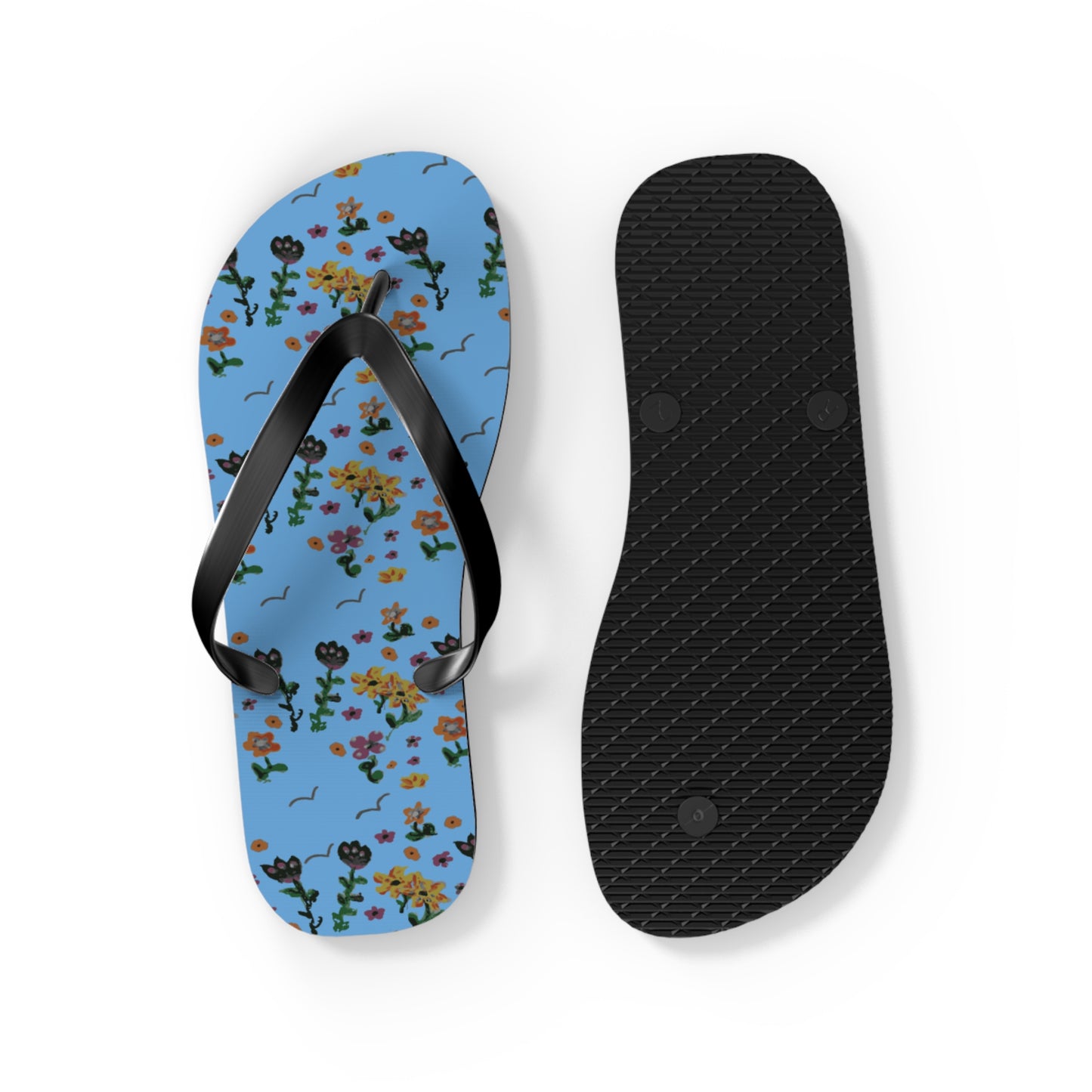 Cute Painted Flower Flip Flops