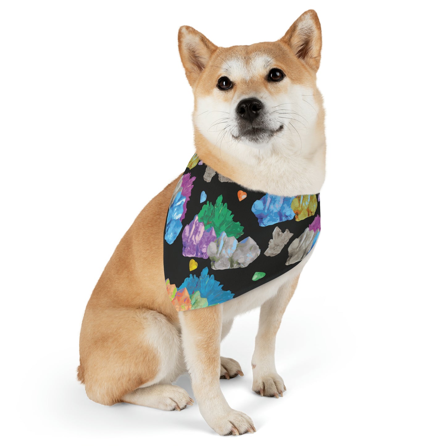 Vibrant Crystal Pet Bandana Collar