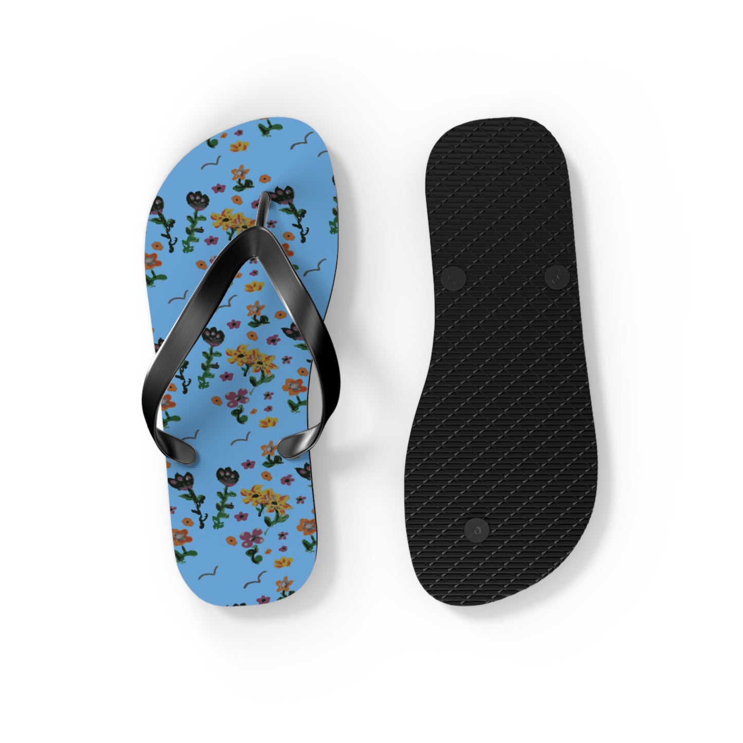 Cute Painted Flower Flip Flops