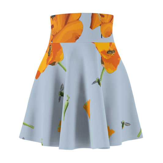 Poppies and Bees Women's Skater Skirt