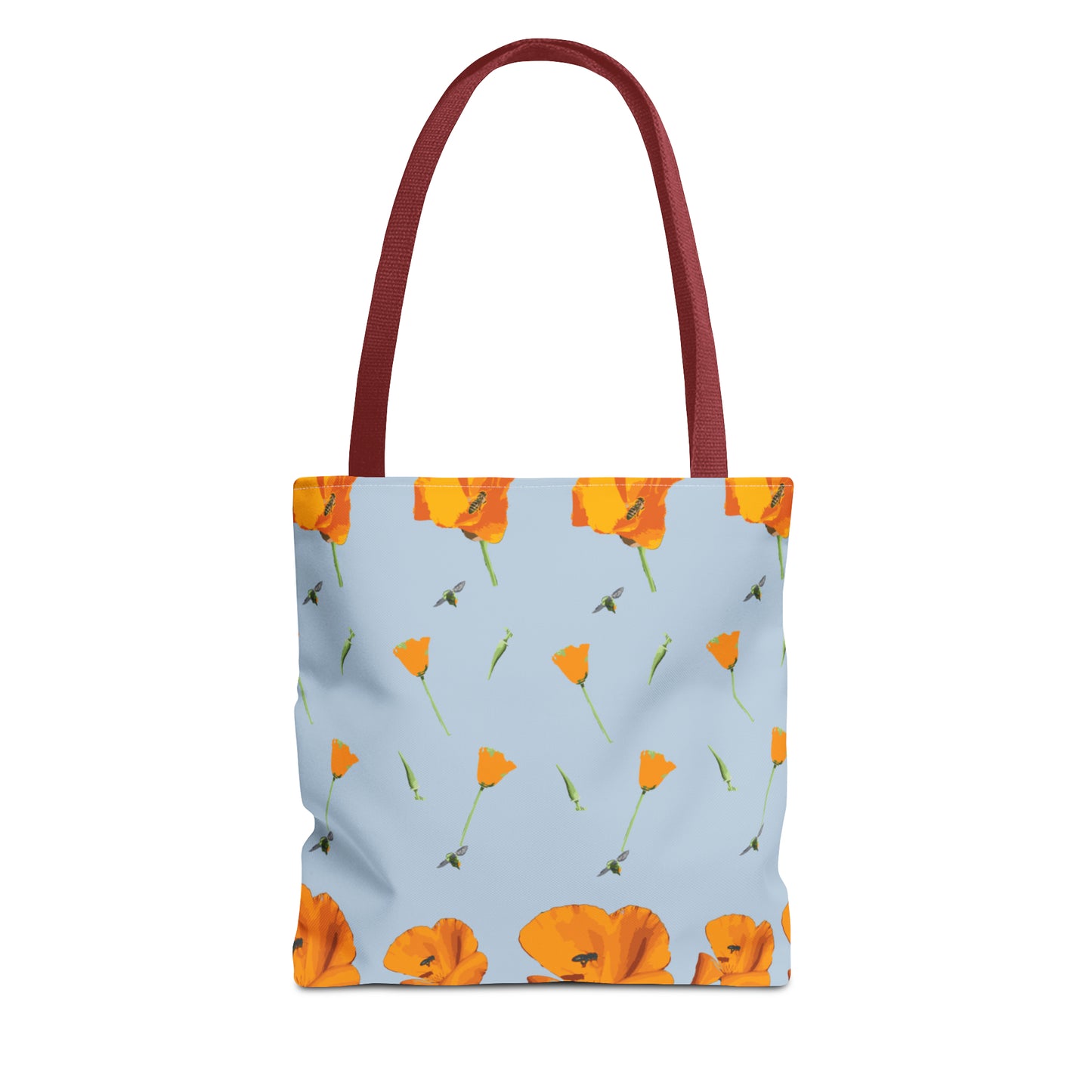 Poppies and Bees Tote Bag