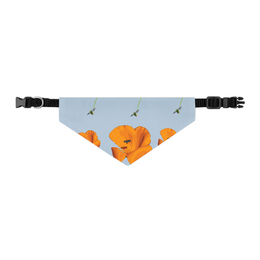 Poppies and Bees Pet Bandana Collar