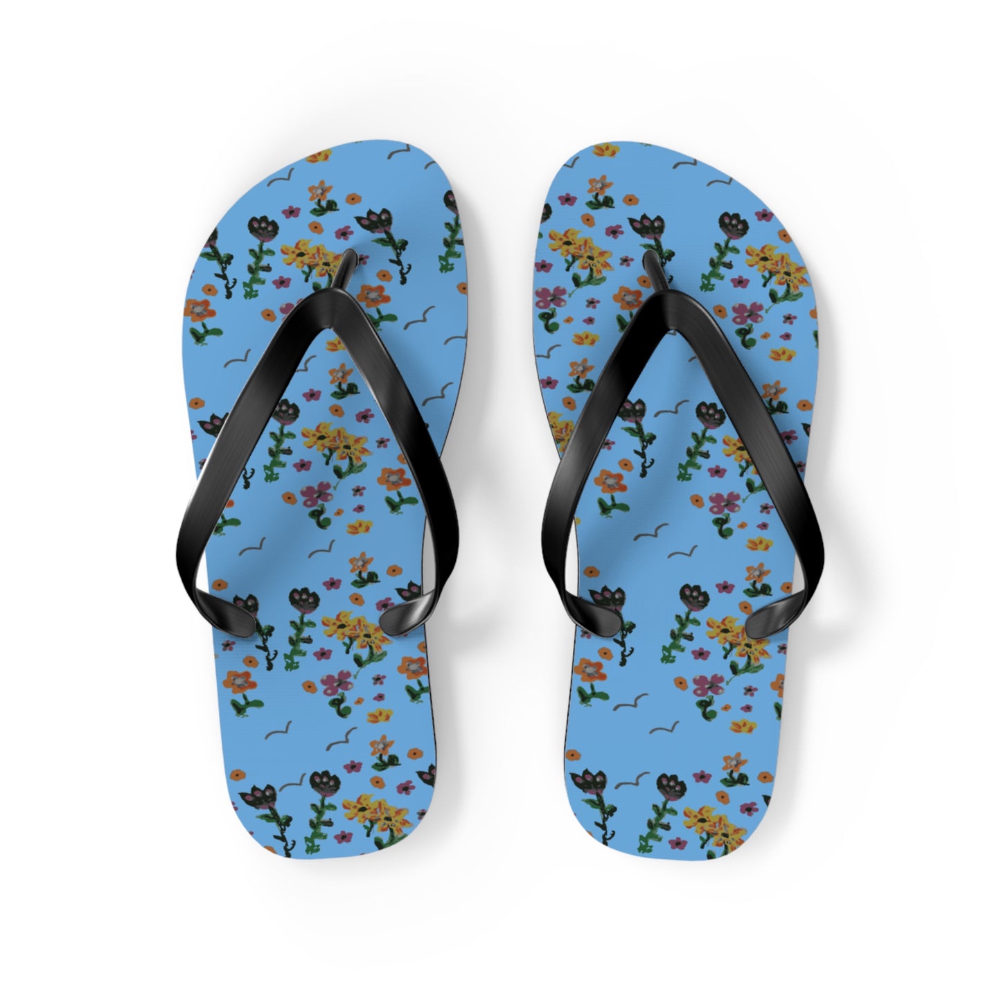 Cute Painted Flower Flip Flops