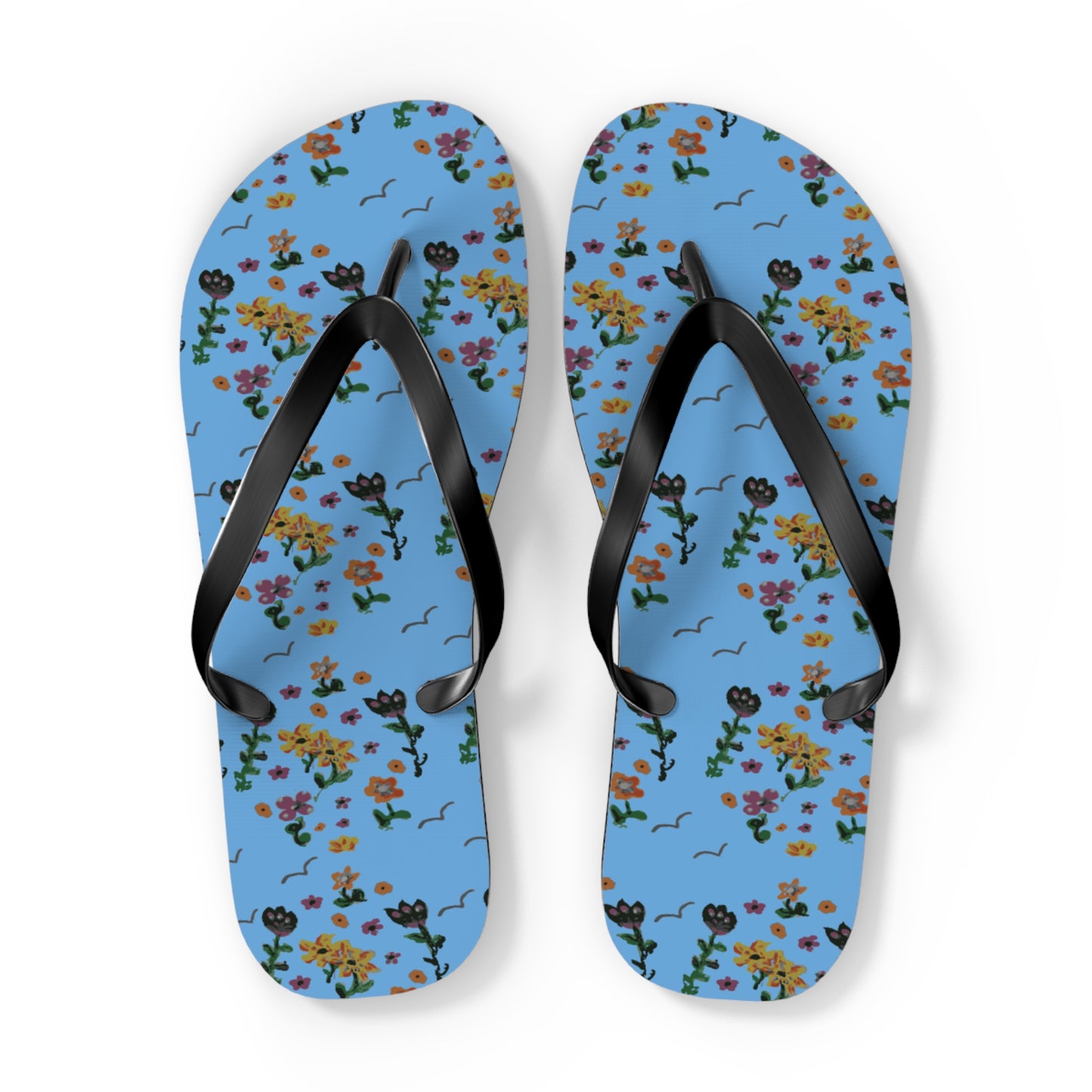 Cute Painted Flower Flip Flops