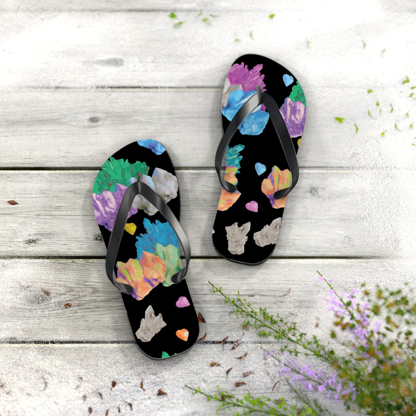 Vibrant Crystal Flip Flops