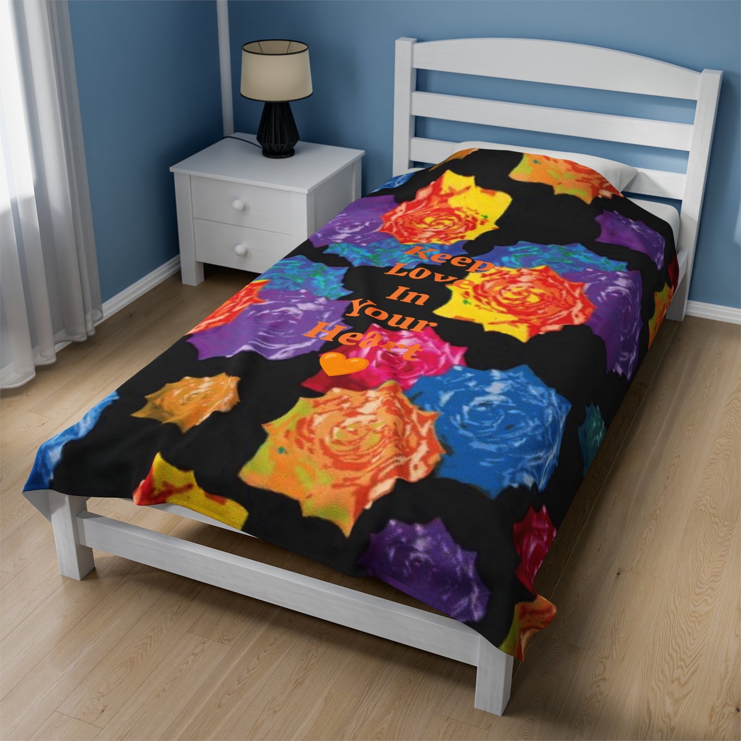 Cute Floral Rose Velveteen Plush Blanket